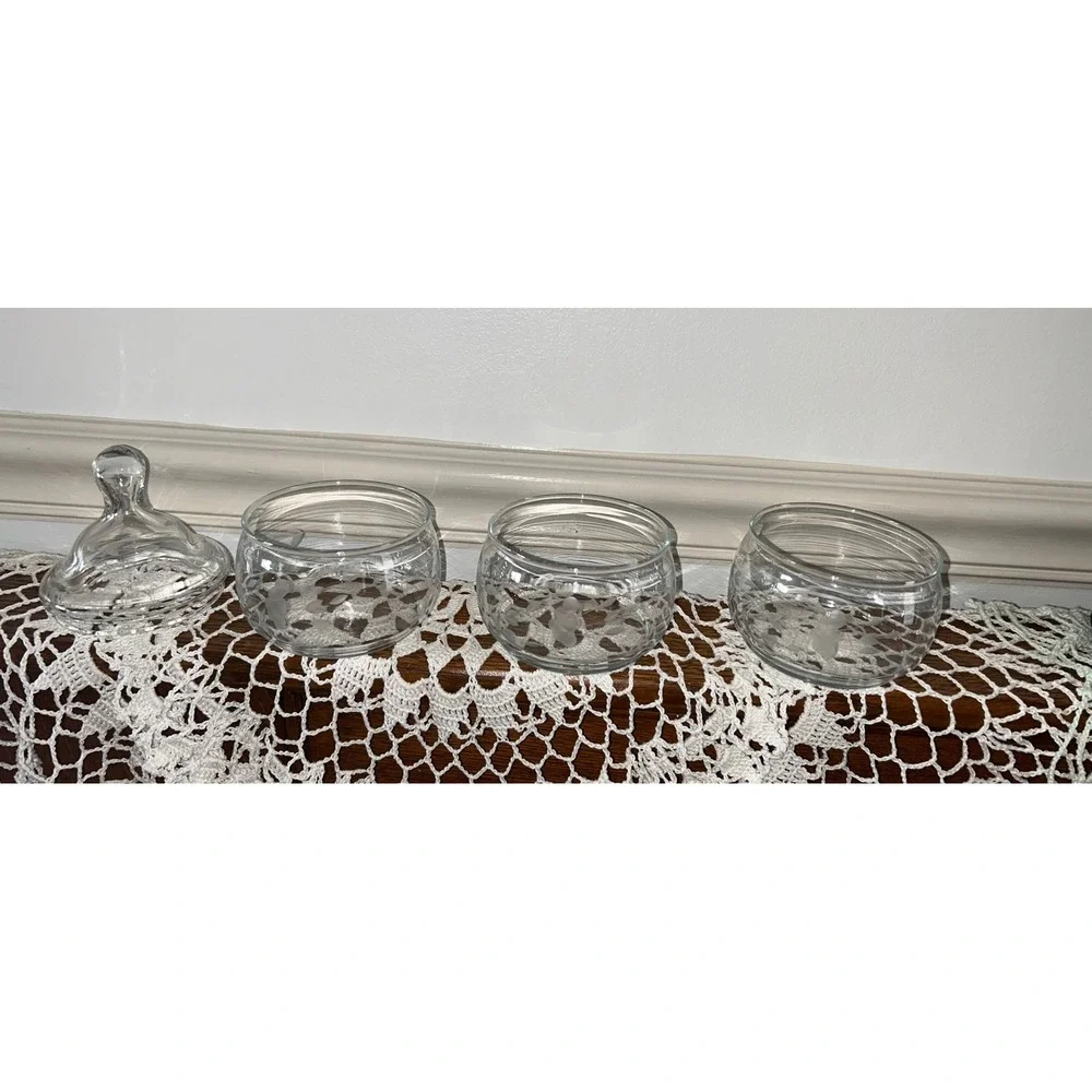 Vintage Princess House Etched Glass 3 Tier Stacking Candy Dish